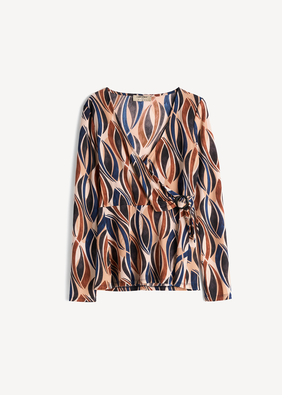 Sissy wrap-effect T-shirt MARRONE Woman , image number 6