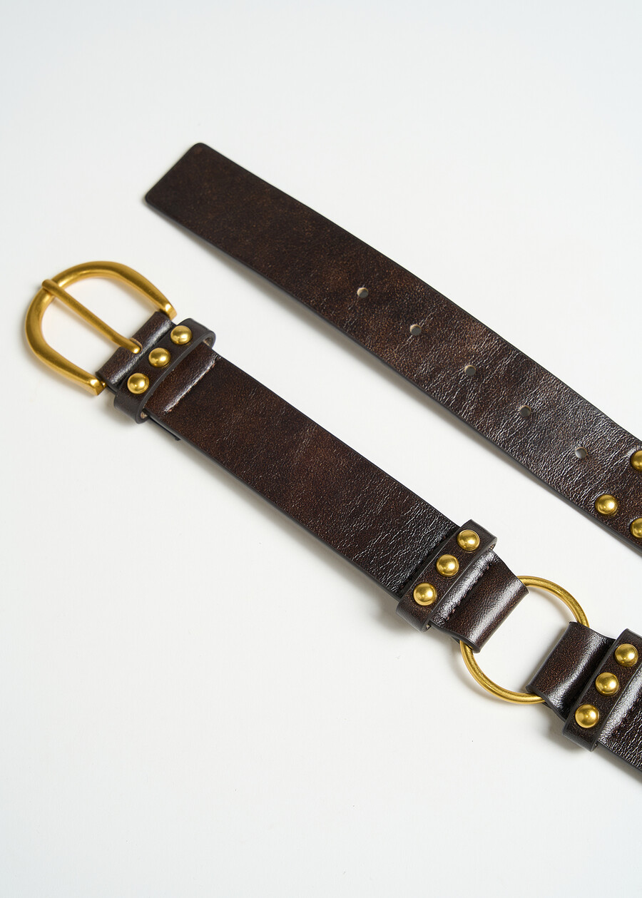Craig brushed faux-leather belt MARRONE Woman , image number 3