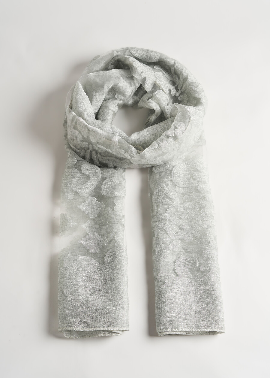 Sterling silver-colored scarf GRIGIO SILVER  Woman , image number 1