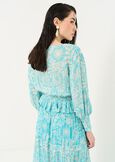 Biky viscose embroidered blouse AZZURO AZZURRO Woman image number 4