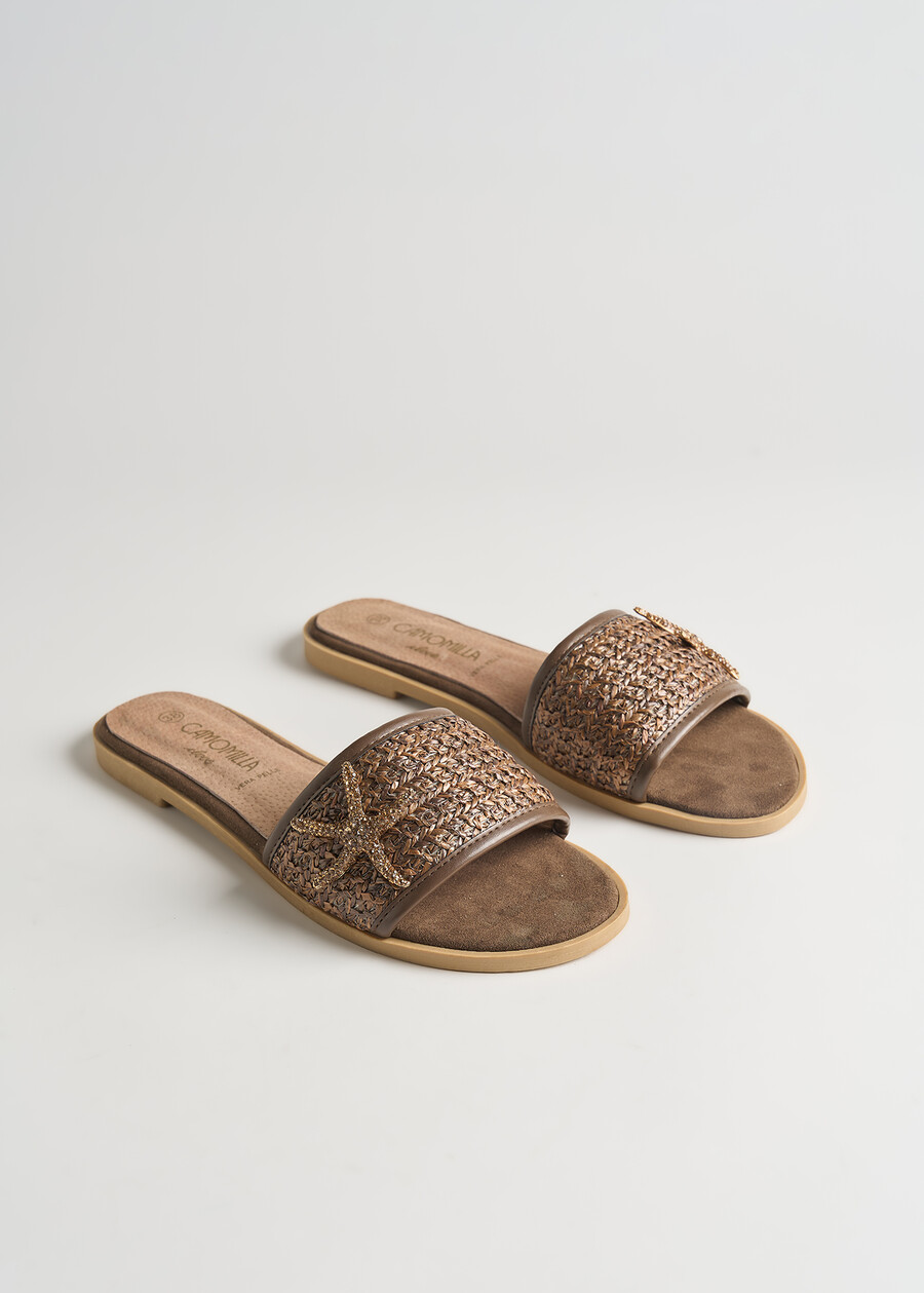 Sea Star low sandals with strass MARRONE Woman , image number 2