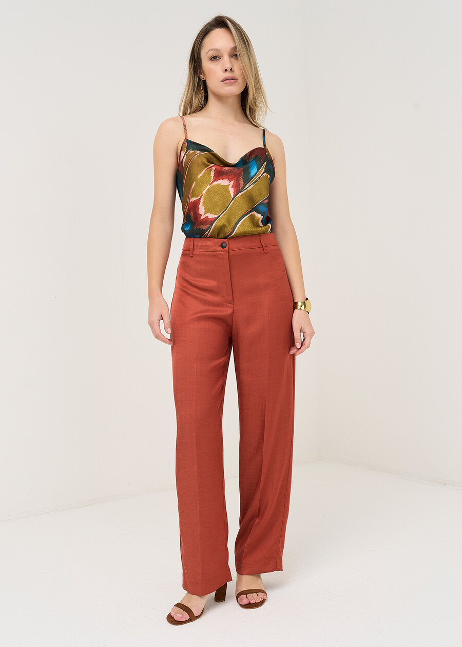 Paxly slub linen trousers ARANCIONE Woman , image number 2