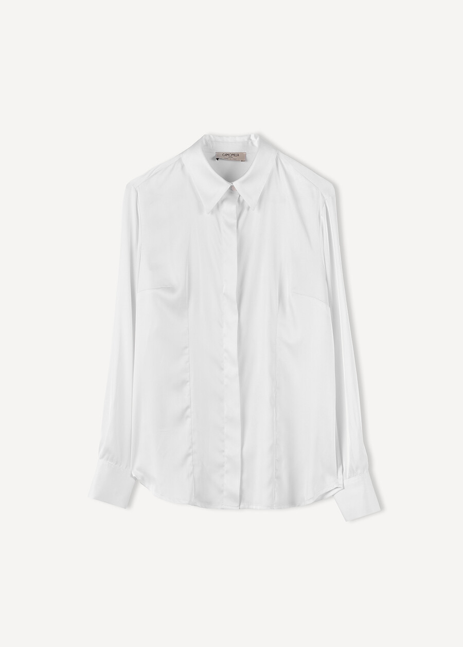 Alessia-F satin shirt BIANCO WHITE Woman , image number 5