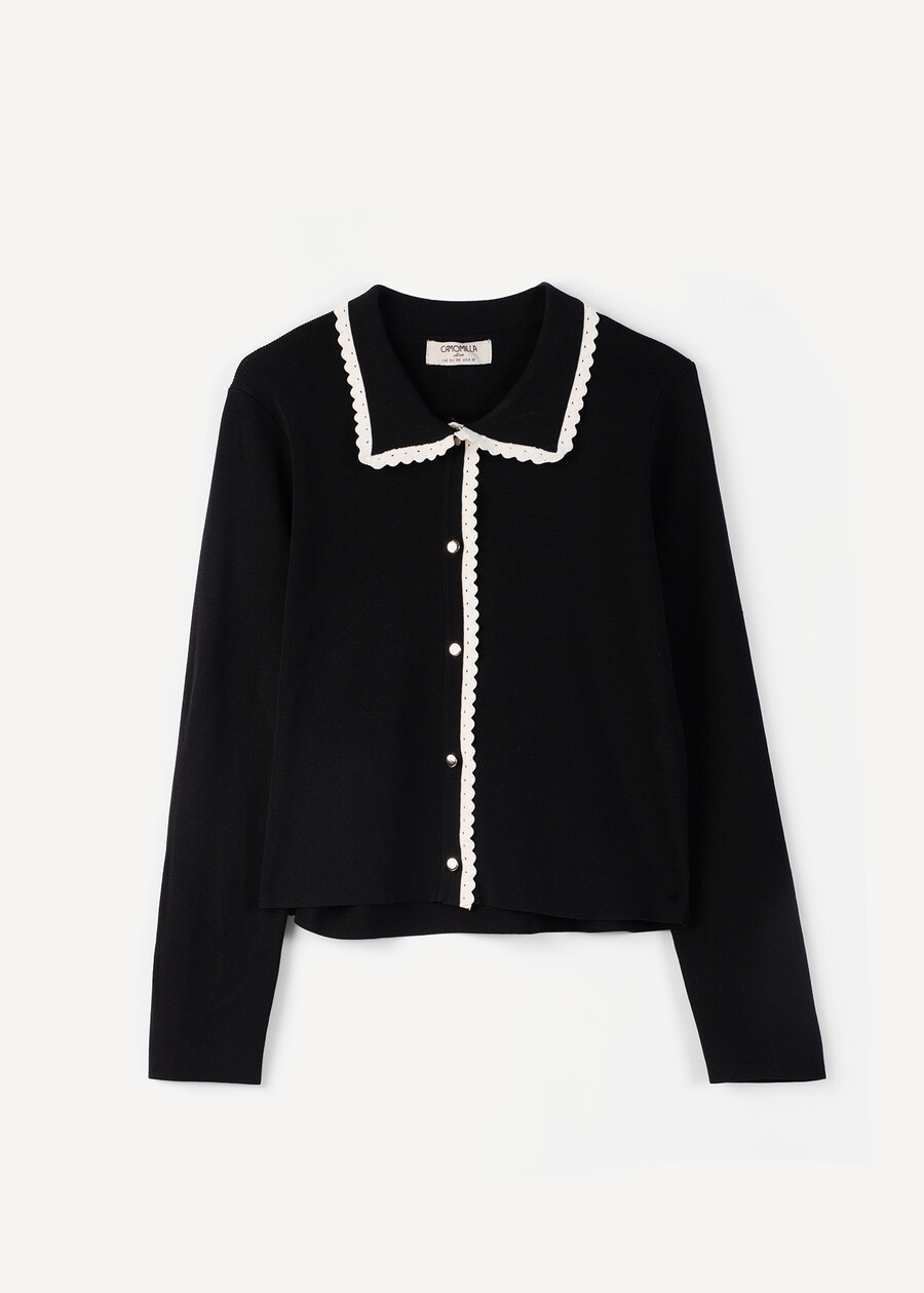 Cody polo neck cardigan NERO BLACK Woman , image number 5