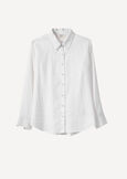 Clizia long linen shirt BIANCO WHITEBLU AVION Woman image number 5