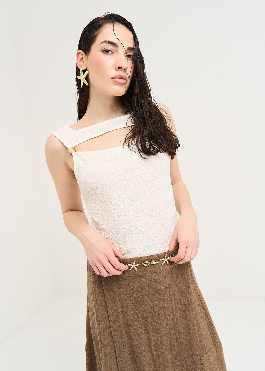 Toby slim tank BEIGE LATTE Woman , image number 1