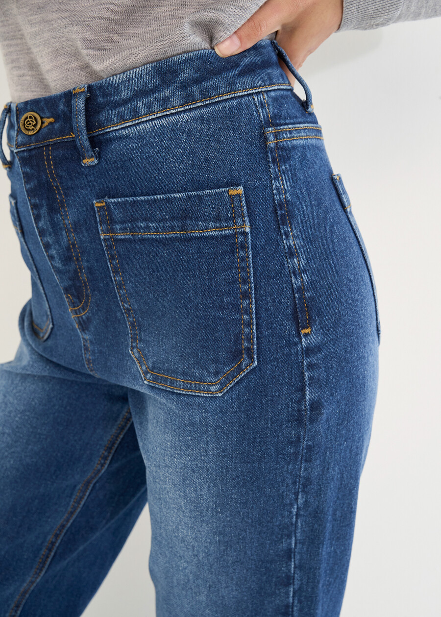 Dennis leopard-print detail jeans DDENM Woman , image number 3