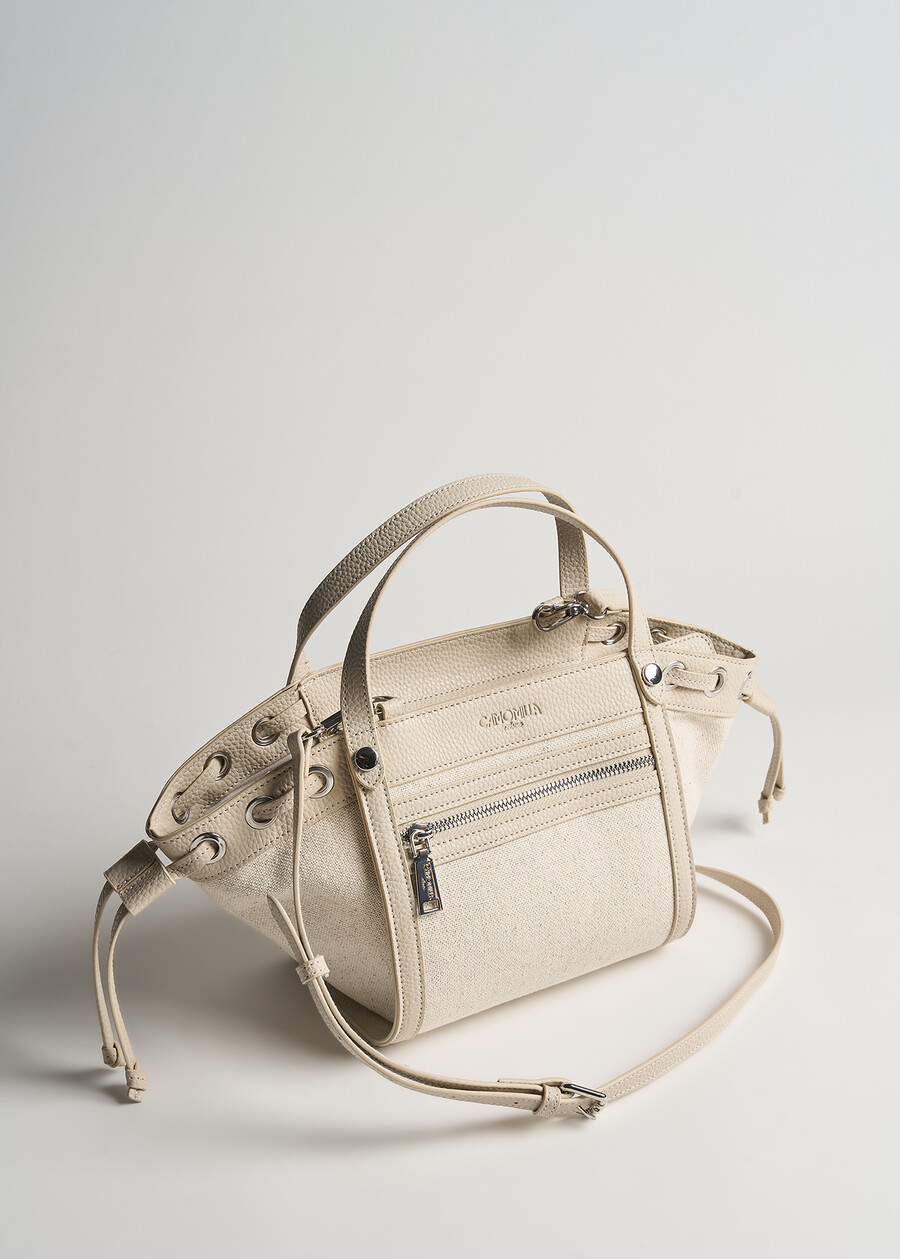 Brenda canvas and deer print bag BEIGE LATTE Woman , image number 1