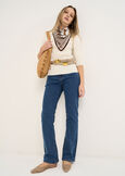 Cindy flare jeans with slit DENIM DARK DENIMDENIM MEDIUM DENIM Woman image number 1