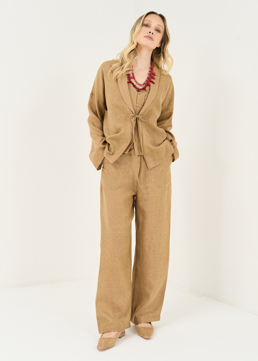 Park high-waisted trousers BEIGE Woman , image number 1