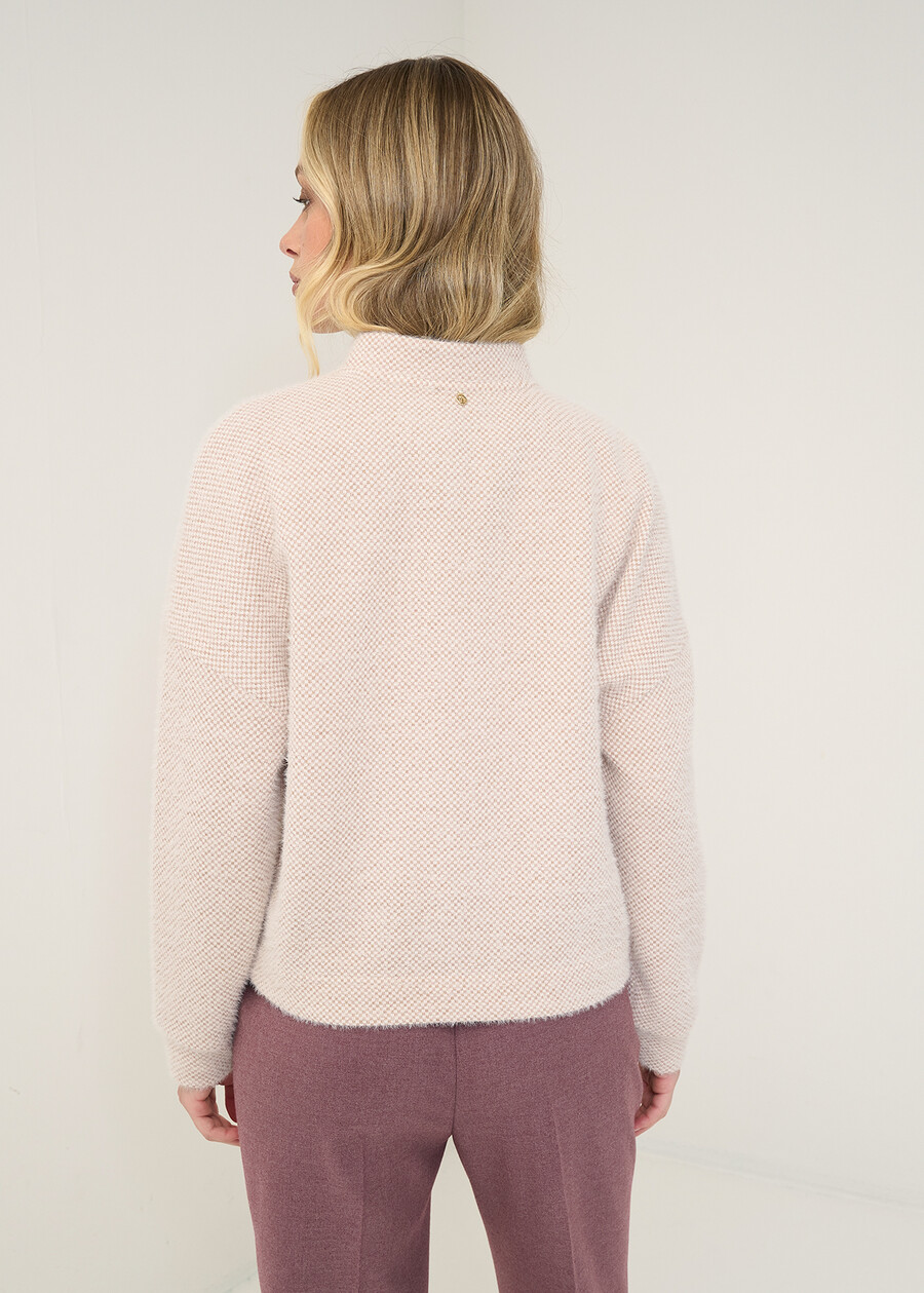 Cesar fluffy knit cardigan BEIGE LATTE Woman , image number 3