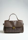 Blank vintage-effect leather satchel bag MARRONE Woman image number 3