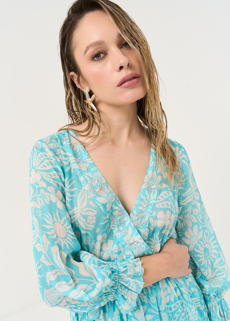 Aleandro Studio viscose wrap dress AZZURO AZZURRO Woman , image number 3