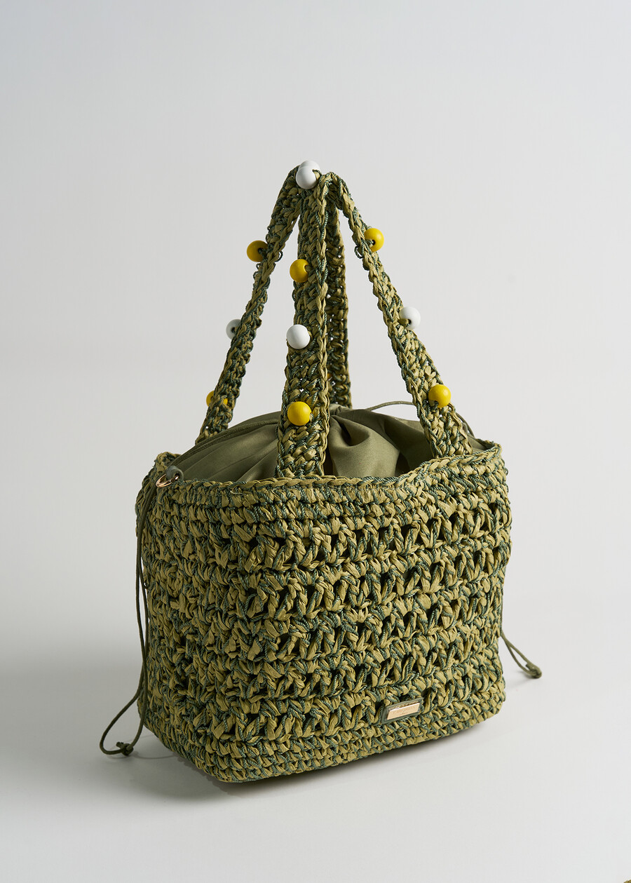 Barley woven paper shopping bag VERDEROSSO Woman , image number 1
