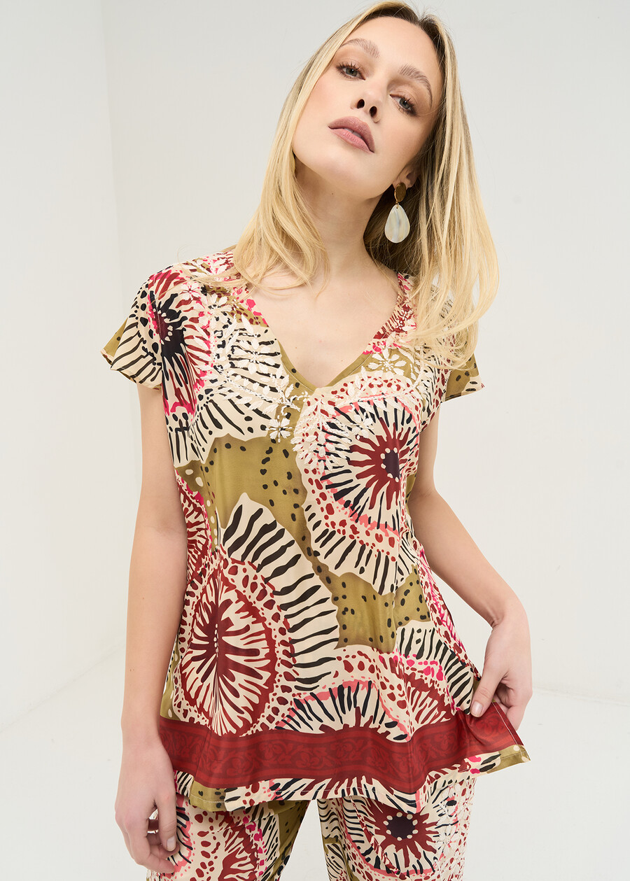 Shelly printed blouse with embroidery FUFOF Woman , image number 1