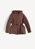 Park lightweight down jacket with belt MARRONEGRIGIO Woman image number 8