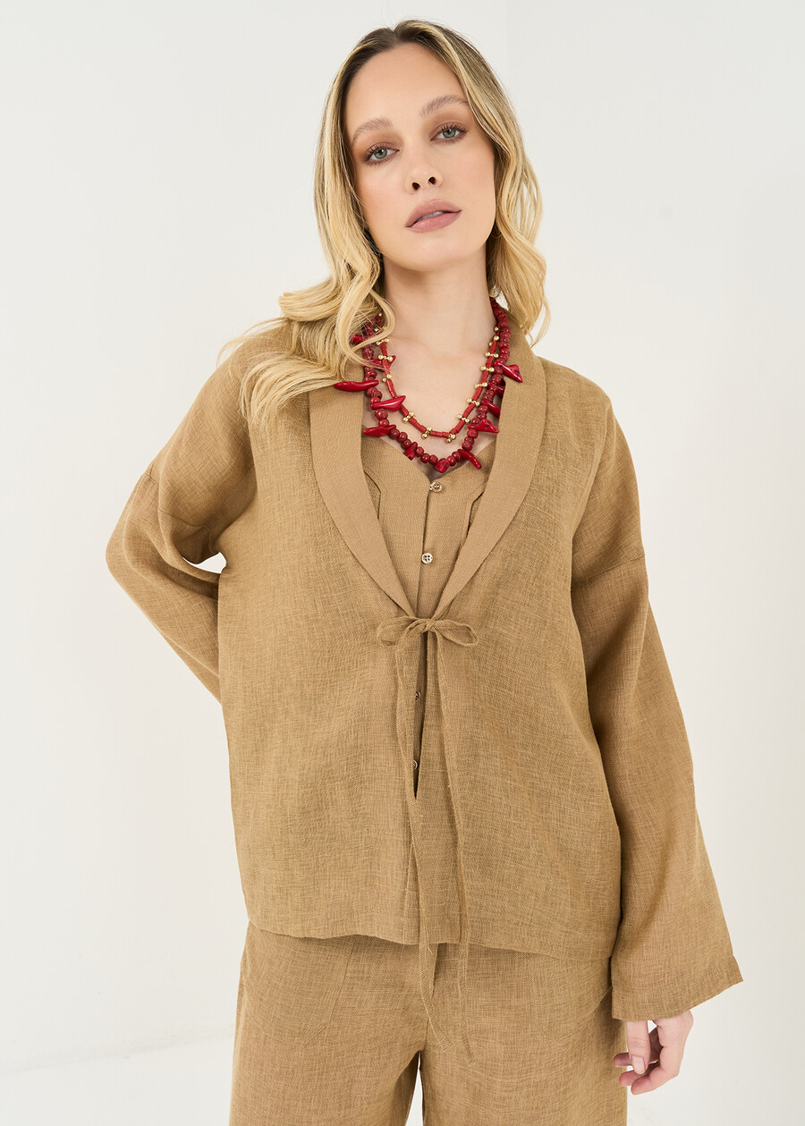 Claris kimono cover-up BEIGE Woman , image number 1