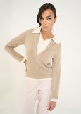 Molly double-effect knit GRIGIO TORTORA Woman image number 1