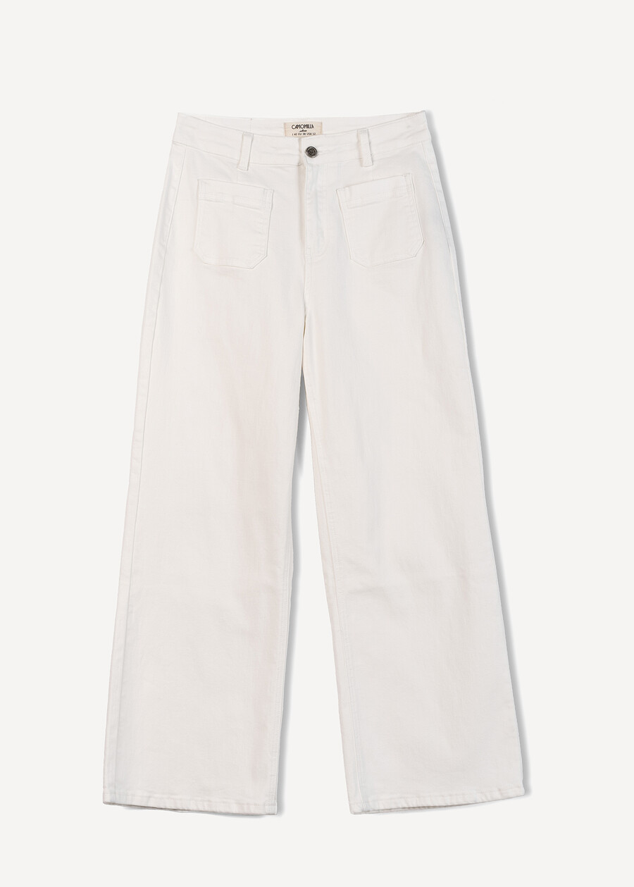 Daffy wide-leg denim trousers BIANCO WHITEBLU Woman , image number 6