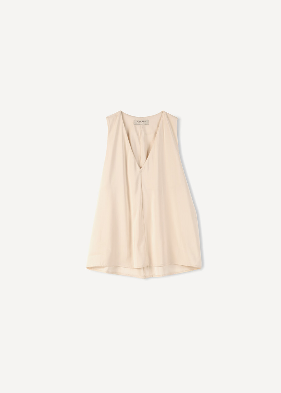 Tullio satin V-neck top ARANCIONEBEIGE Woman , image number 6