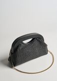 Baky raffia and chain pochette NERO BLACK Woman image number 2
