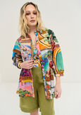Carola printed cotton shirt GIALLO MANGO Woman image number 1