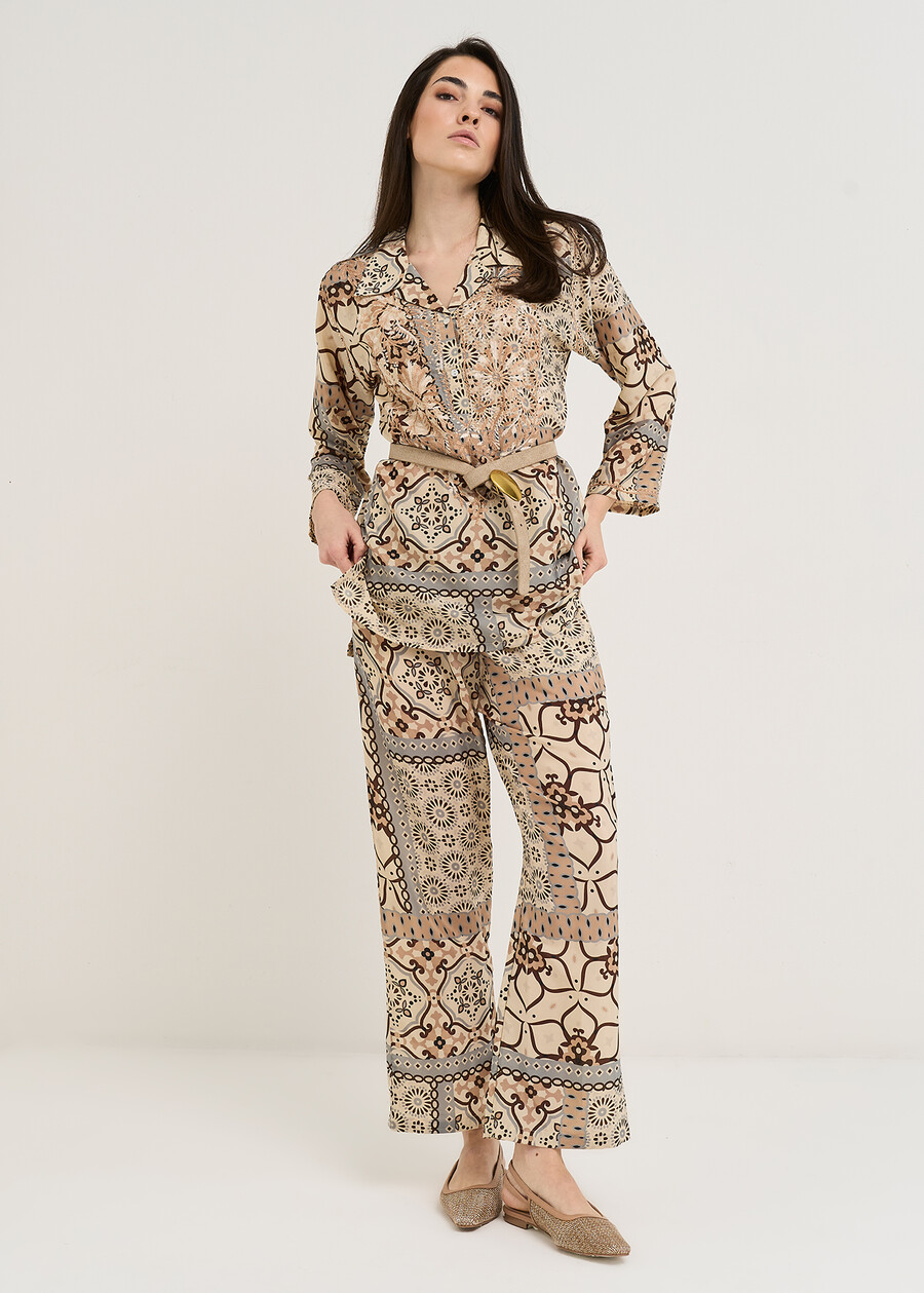 Bly printed embroidered blouse BLU AVIONBEIGE Woman , image number 4
