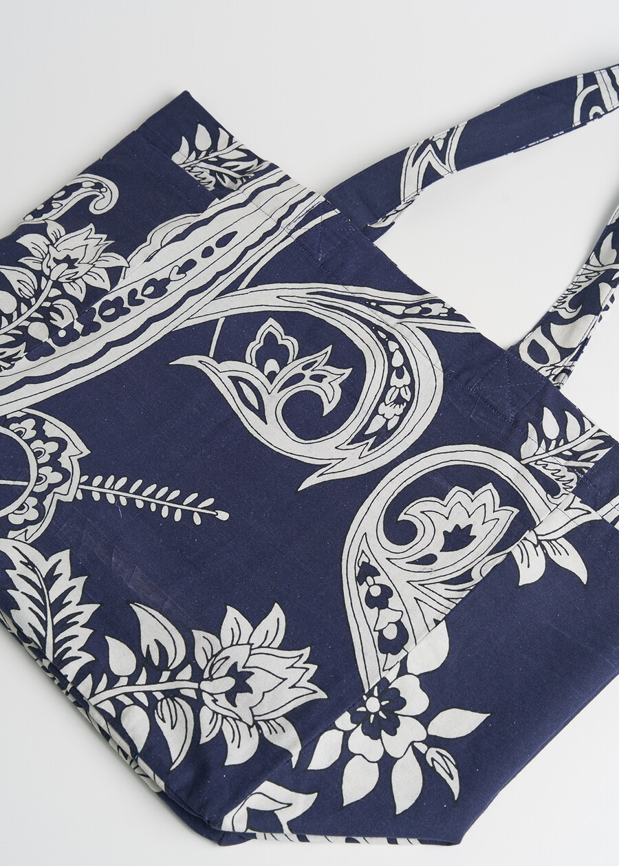 Briana-A cashmere print bag BLU Woman , image number 5