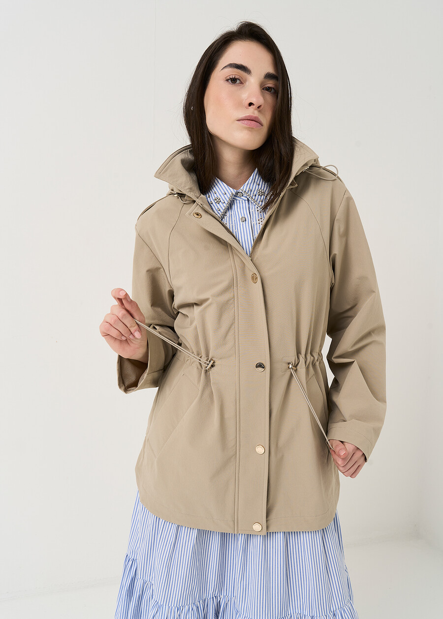 Gaston trench-style jacket with hood GRIGIOBLU Woman , image number 1