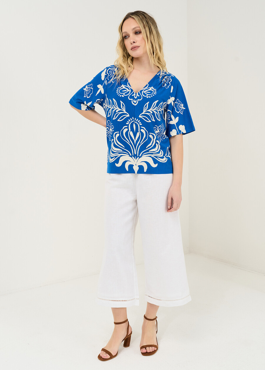 Slike printed T-shirt BLUE TURCHESE Woman , image number 4