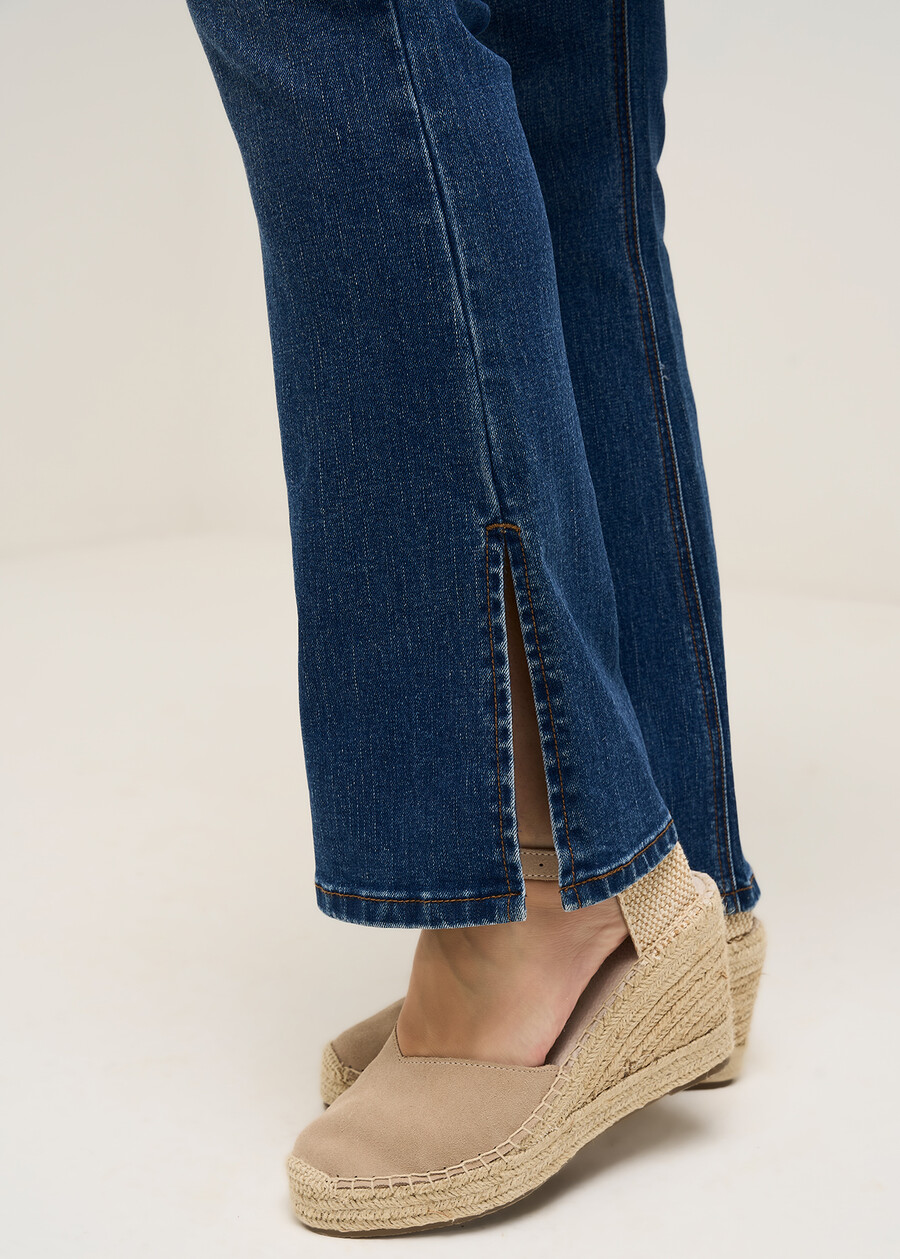 Cindy 5-pocket flare jeans with slit DENIM MEDIUM DENIM Woman , image number 7