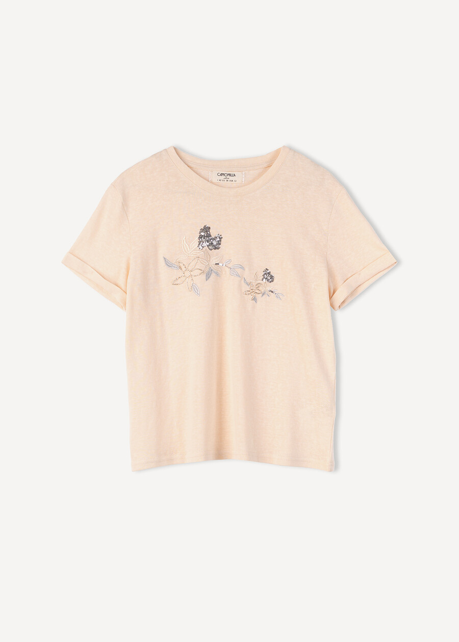 Soleil embroidered T-shirt ROSA Woman , image number 5