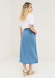 Gabriella long skirt in linen blend MARRONEBLU AVION Woman image number 4