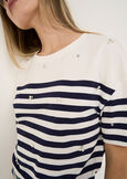 Sely T-shirt with pearls and strass BIANCO WHITE Woman image number 2