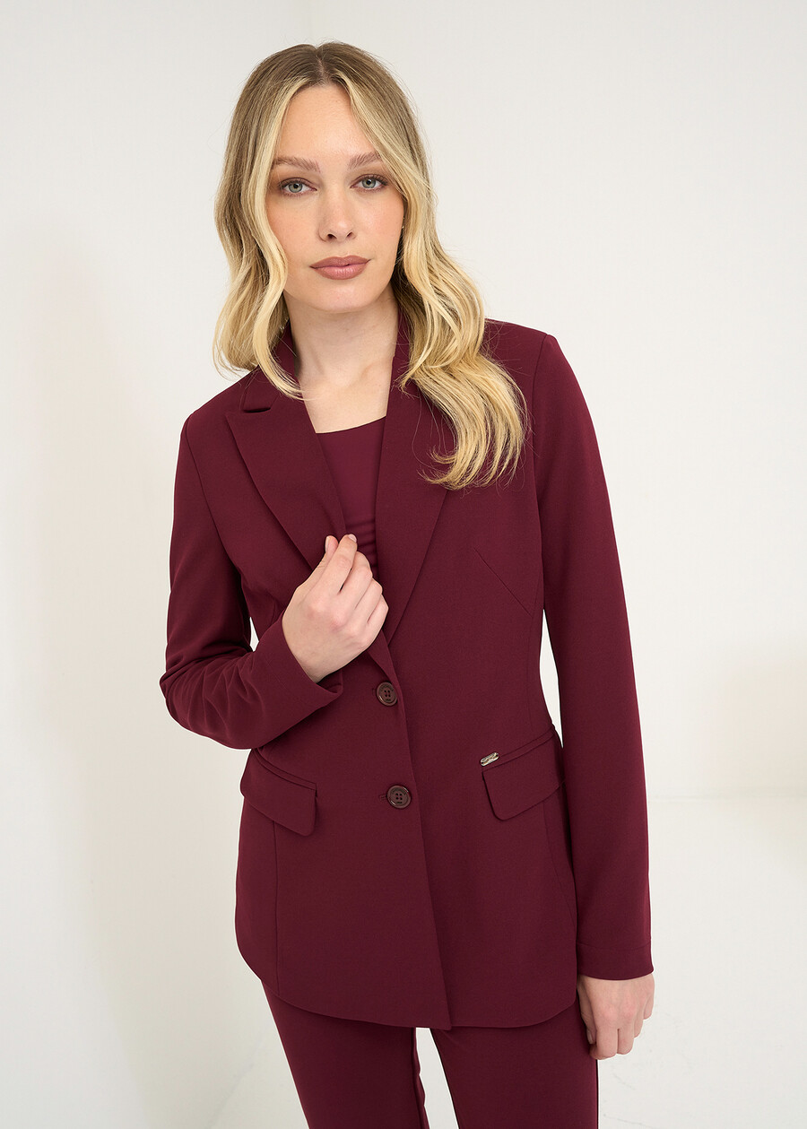 Giselle slim fit blazer ROSSO BORDEAUXVERDE GARDENMARRONE Woman , image number 1