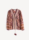 Bruny lurex print blouse ROSSO BORDEAUXAZZURRO BREZZA Woman image number 6