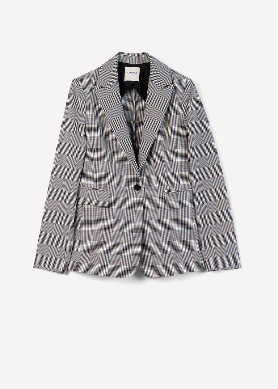 Giselle-Q micro check jacket NERO BLACK Woman , image number 5