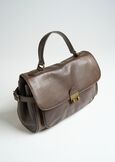 Blank vintage-effect leather satchel bag MARRONE Woman image number 2