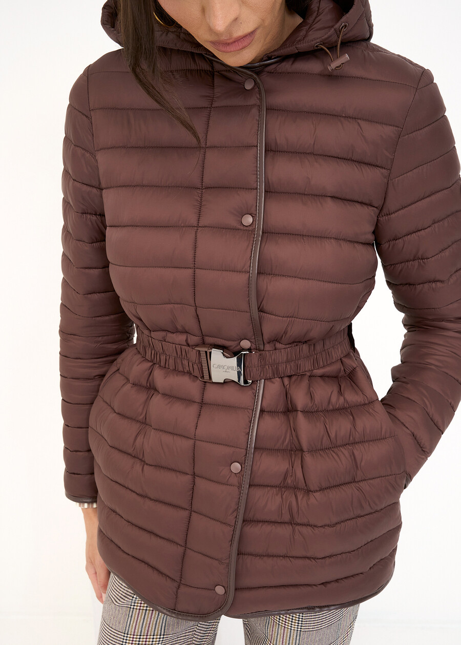 Park lightweight down jacket with belt MARRONEGRIGIO Woman , image number 3