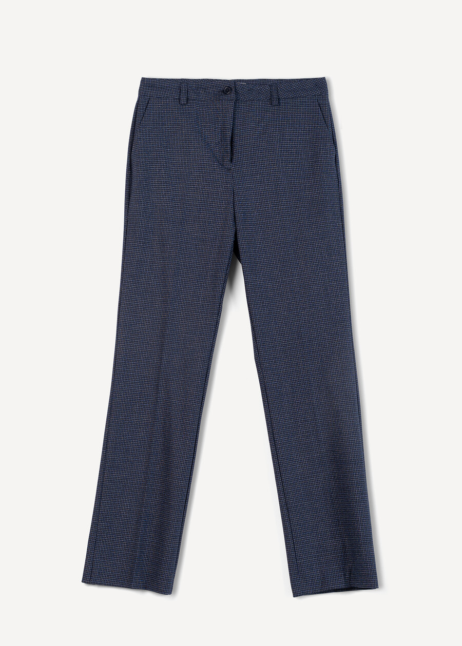 Clair check print trousers BLU BLUE Woman , image number 6