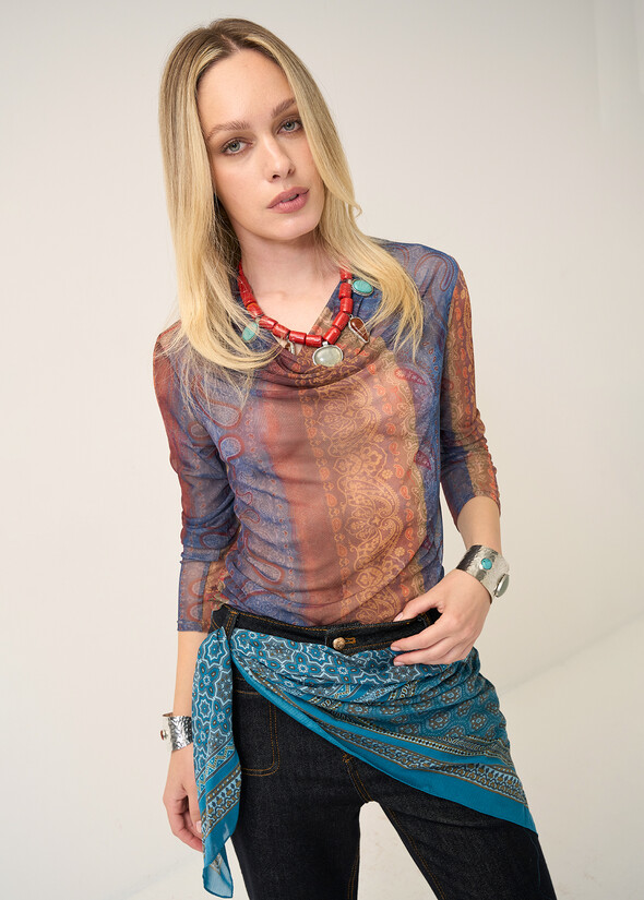 T-shirt Sandy fantasia cachemire MARRONE MOKA Donna