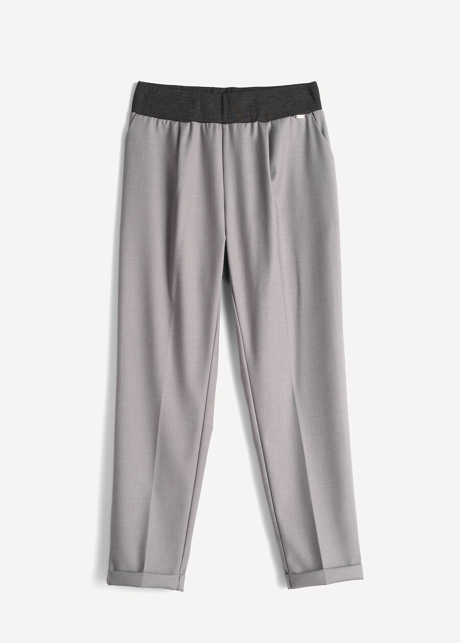 Cara high-waisted elastic trousers GRIGIO GREY Woman , image number 5