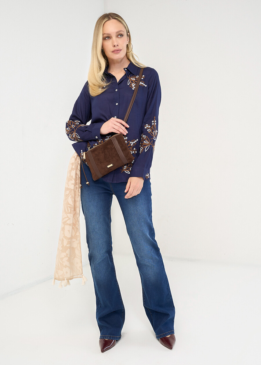 Comet embroidered shirt BIANCOBLU Woman , image number 4