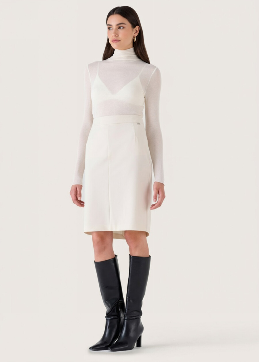 Gladys technical fabric skirt NERO BLACKBEIGE GESSOBLU Woman , image number 3