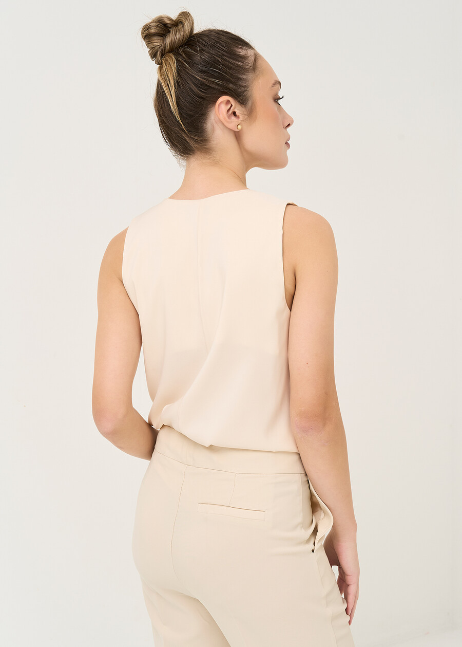 Tullio satin V-neck top ARANCIONEBEIGE Woman , image number 4