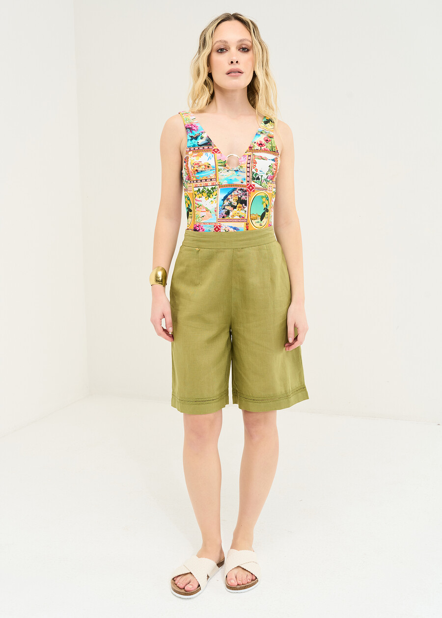 Belen cotton bermuda shorts VERDE Woman , image number 2