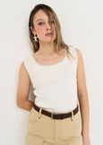 Tommy ribbed tank with trim BEIGE LATTE Woman image number 1