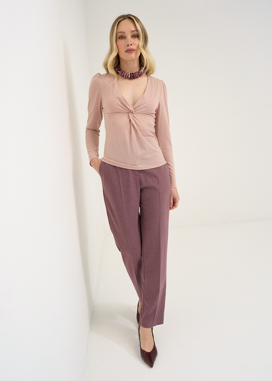 Shirley knot-front lurex jersey top ROSA Woman , image number 4