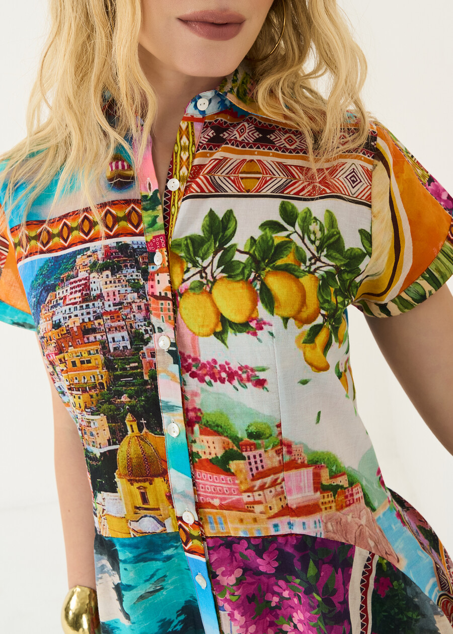 Arold printed cotton mini dress GIALLO MANGO Woman , image number 3