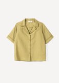 Camy linen and cotton shirt with lace VERDE Woman image number 5